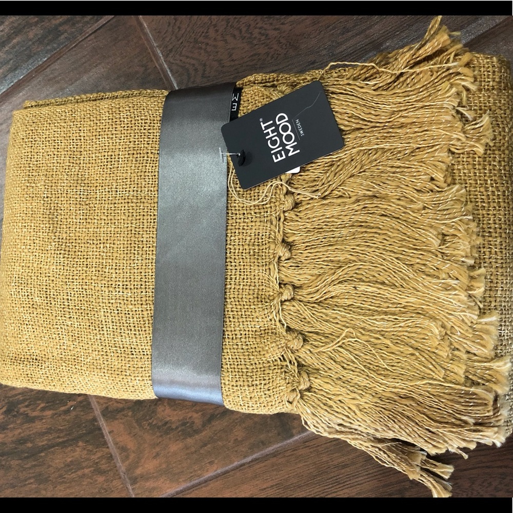 Eight Mood Sweden yellow throw blanket NWT
